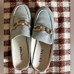 Tinstree loafers. Light blue. Sparkle. Size 8